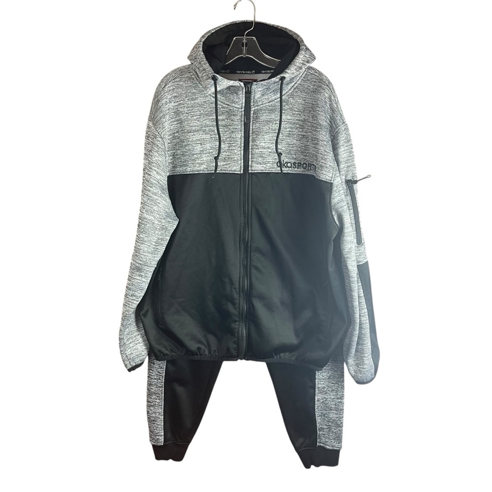Akademiks 2 piece Black Jogging Track Suit Hoodie Jacket Pants Size L
